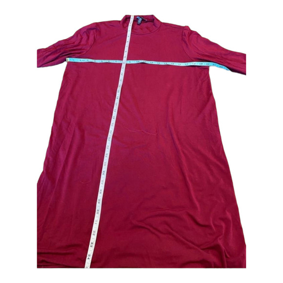 Eileen Fisher Large Berry Turtleneck Long Sleeve Shift Viscose Stretch Dress - Picture 6 of 6